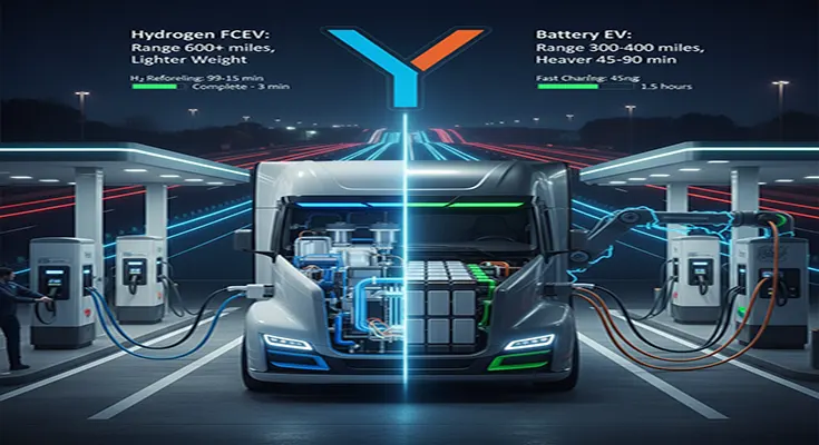Hydrogen Fuel Cell vs. Electric Vehicles: The Race for Long-Haul Trucking