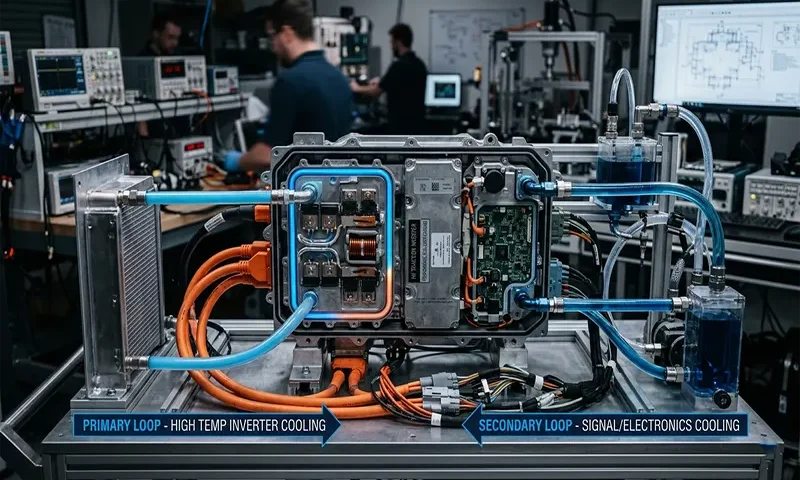 EV Dual-Loop Cooling System Design for High-Performance Traction Inverters
