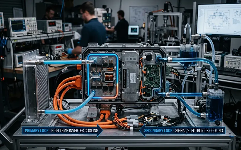 EV Dual-Loop Cooling System Design for High-Performance Traction Inverters