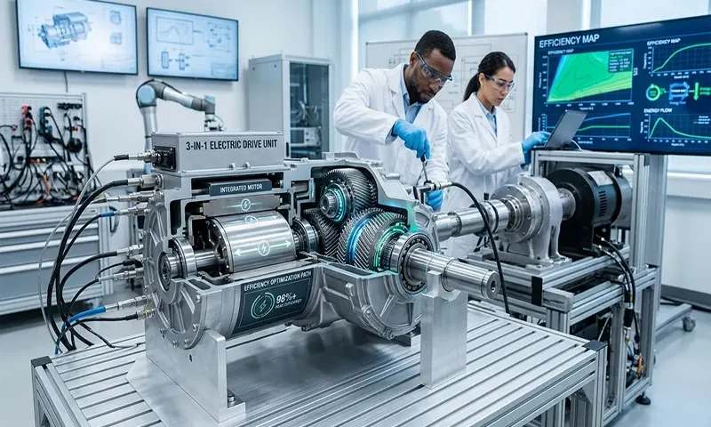 Efficiency Optimization of 3-in-1 Electric Drive Units with Coaxial Gears